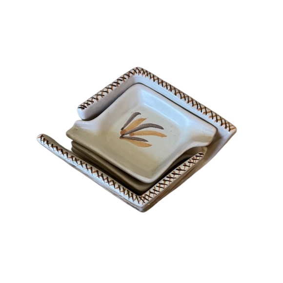 Vintage Lavorazione A Mano Ceramic Small Personal Individual (Ash)Trays & Holder - Picture 11 of 14